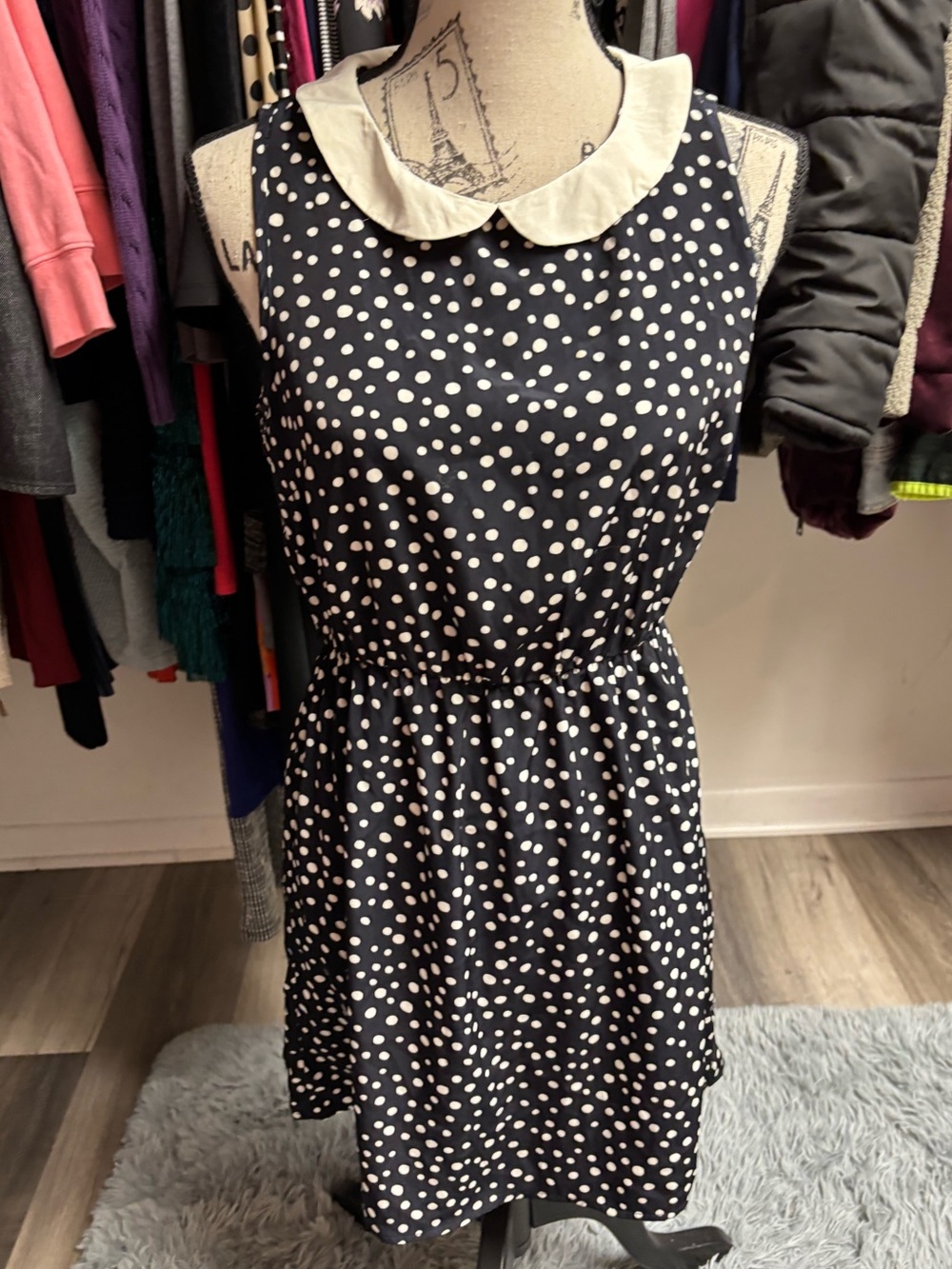 Y2K Polka Dot Mini Dress with Peter Pan Collar